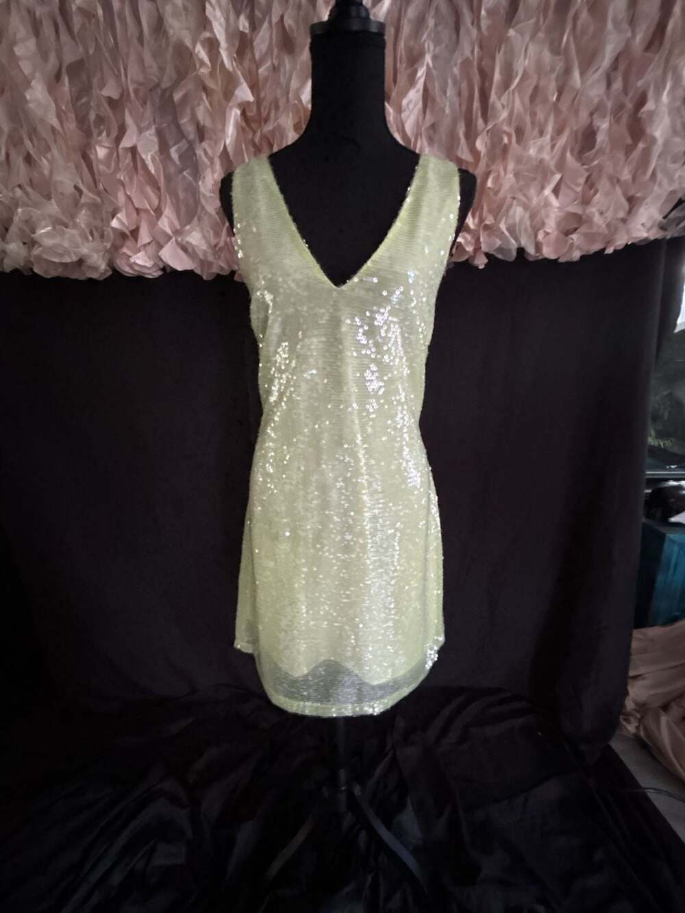 A New Day Women's Sleeveless Sequin Party Mini Dress in Lime Green